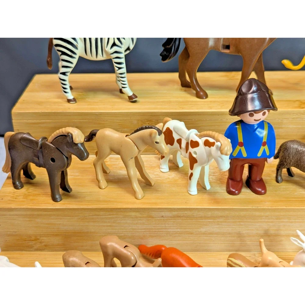 Playmobil Mixed Animals Lot Zebra Horse Deer Tapir Sheep Goat Figure 27pcs